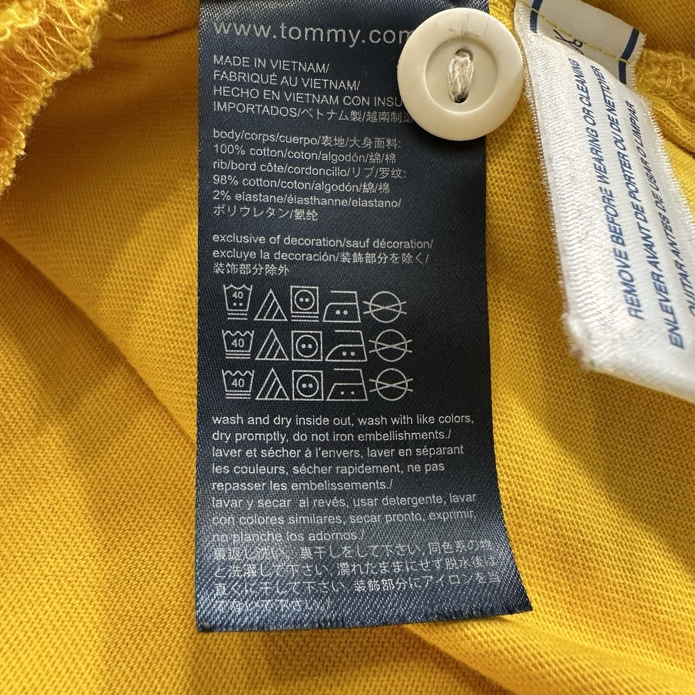 Tommy Hilfiger Denim Polo Shirt Mens M Tall Long Sleeve Colorblock Long Length - Picture 7 of 10